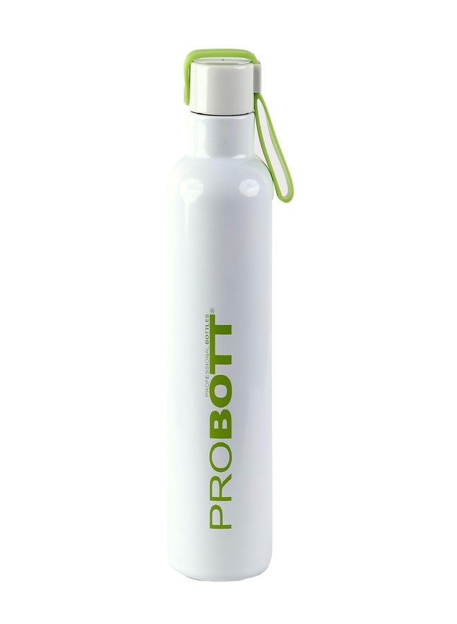 Probott Thermosteel Vacuum Insulated Double Walled Flask 750ml, Stainless Steel Water Bottle, White | Screw Cap | Hot and Cold | Leakproof | Water, Tea, Coffee, Gym, College, Office, Travel - Image 1